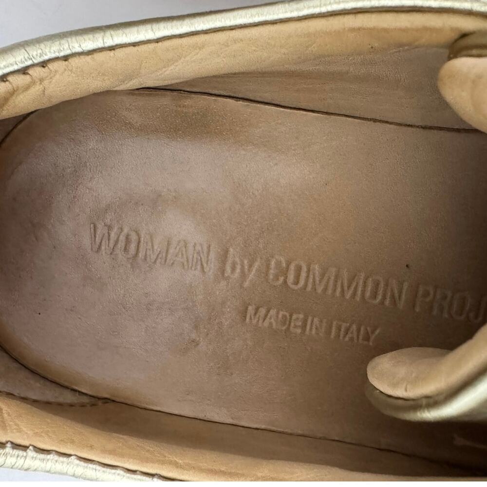 Common Projects Women’s Original Achilles Sneaker Gold Leather Lace Up 36 US 6 - Picture 10 of 11